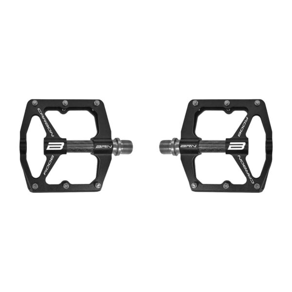 PEDALI BRN FLAT ALLOY CNC CARBON NERI CON 6 PINS SILVER