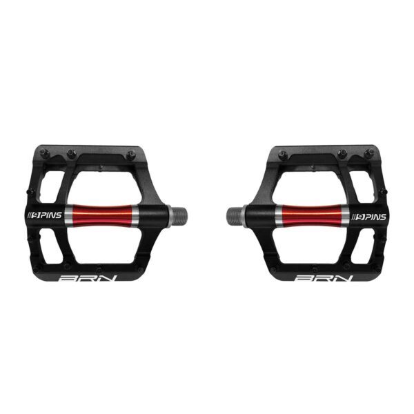PEDALI BRN FLAT ALLOY CNC NERI/ROSSI CON 9 PINS